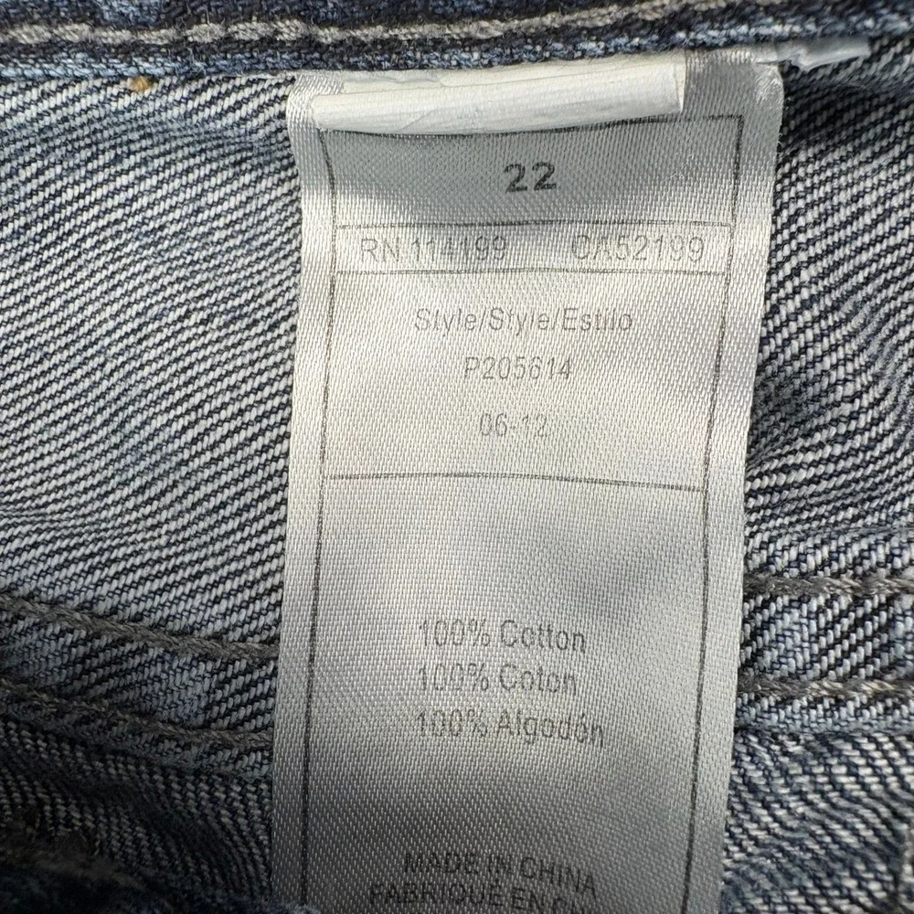 Quiksilver Boys 22 Straight‎ Fit Denim Jeans Distressed Blue Cotton